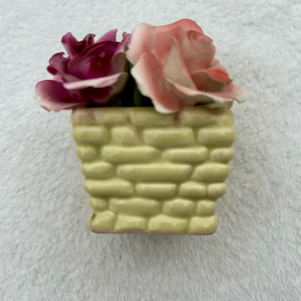 Vintage Thorley English Bone China Stafforshire England Carnation Flower Basket
